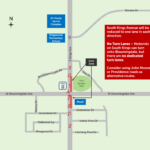 This map shows the intersection of West Bloomingdale Avenue and South Kings Avenue. Beginning Monday, Nov. 17, 2025, South Kings Avenue will be reduced to one lane in each direction. Motorists can turn onto Bloomindale but there are no dedicated turn lanes. Through-traffic may consider using John Moore or Providence roads as alternative routes.