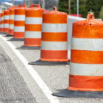 Decorative image of construction barriers.