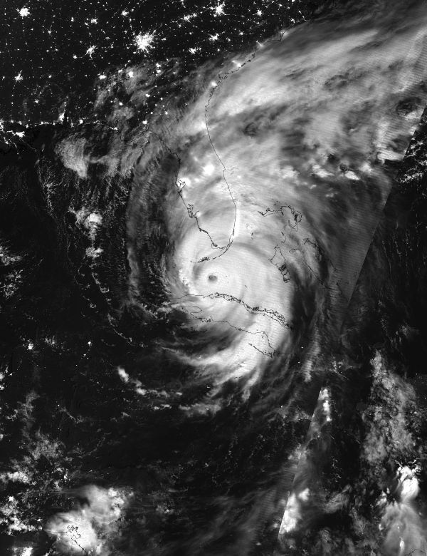 Satellite image of Hurricane Irma in the Florida Straits on Sept. 10, 2017.